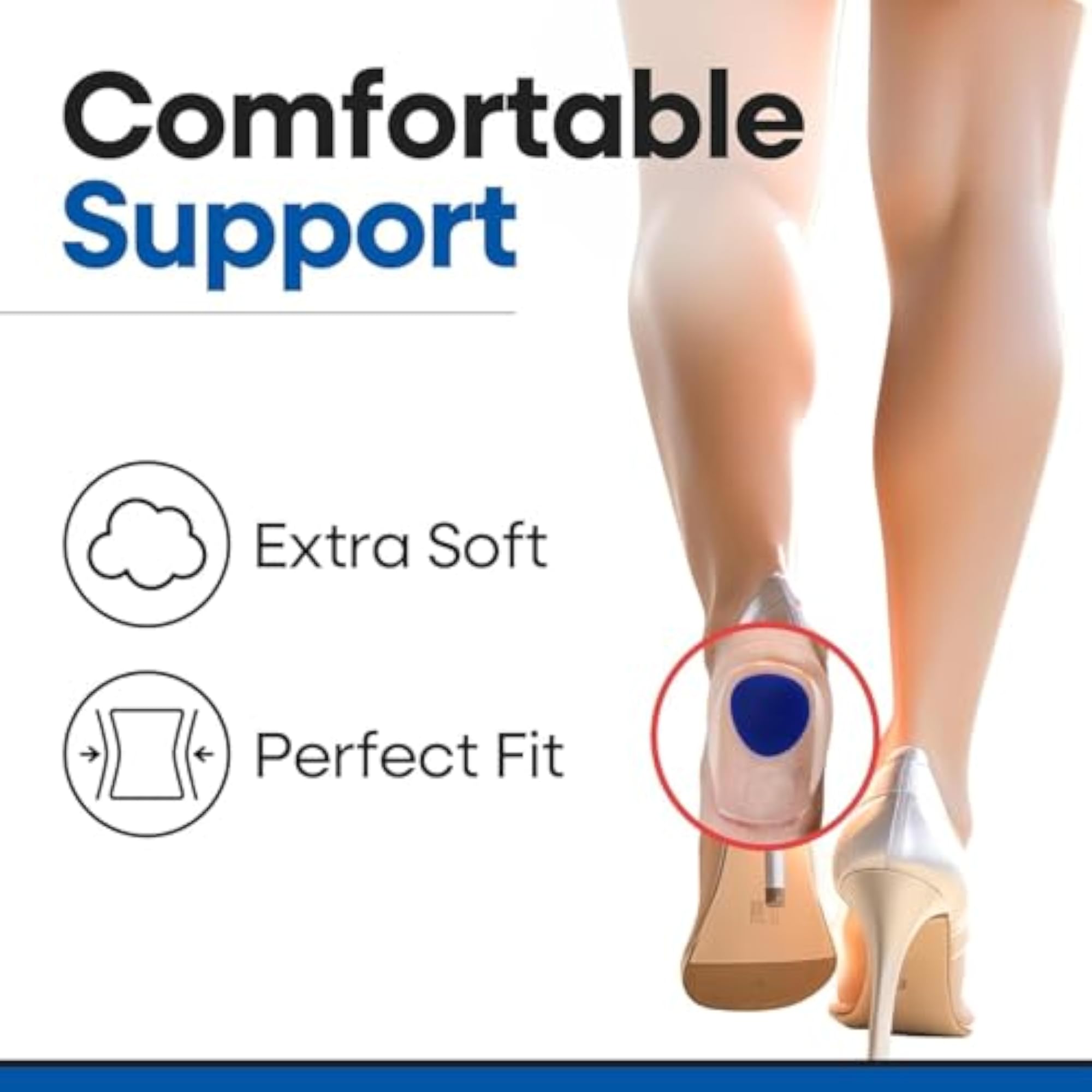 Silicone Gel Heel Protector Insole Cups for Pain Relief